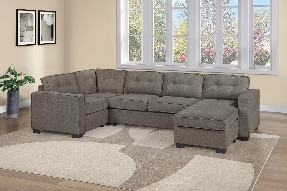 The Ingram Mocha Sectional – 3 Piece