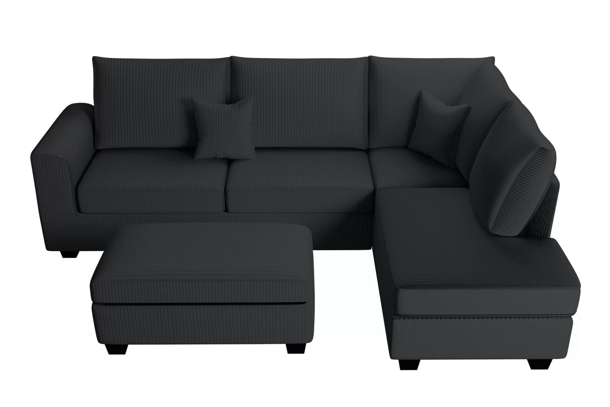The Ellington Black Sectional – 3 Piece - view 2