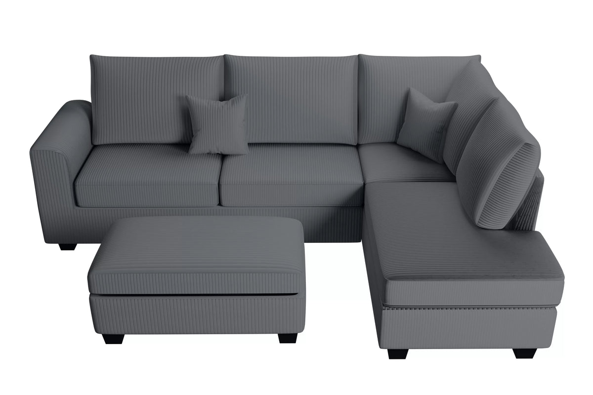 The Ellington Dark Gray Sectional – 3 Piece - view 2