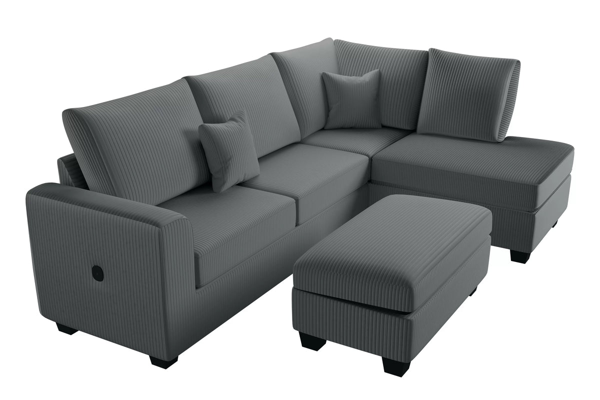 The Ellington Dark Gray Sectional – 3 Piece - view 3