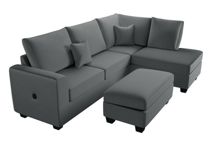 The Ellington Dark Gray Sectional – 3 Piece - view 3