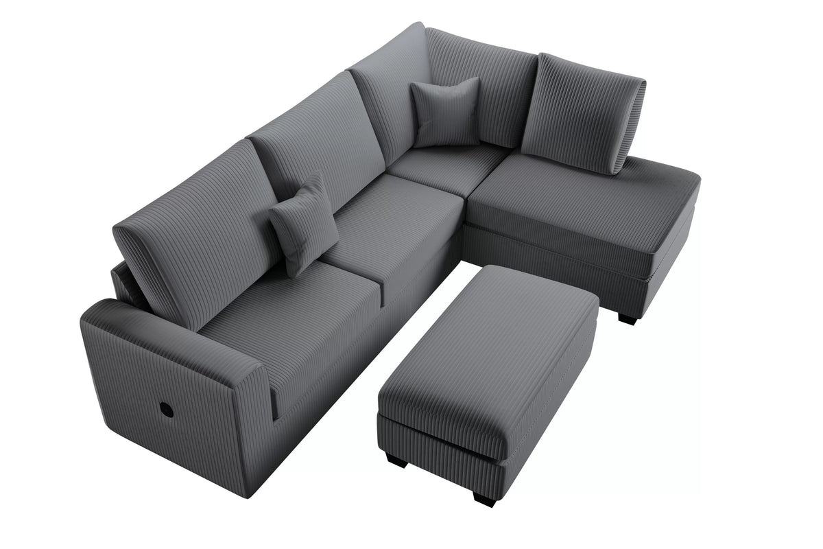 The Ellington Dark Gray Sectional – 3 Piece - view 5