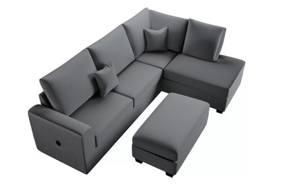 The Ellington Dark Gray Sectional – 3 Piece - view 5