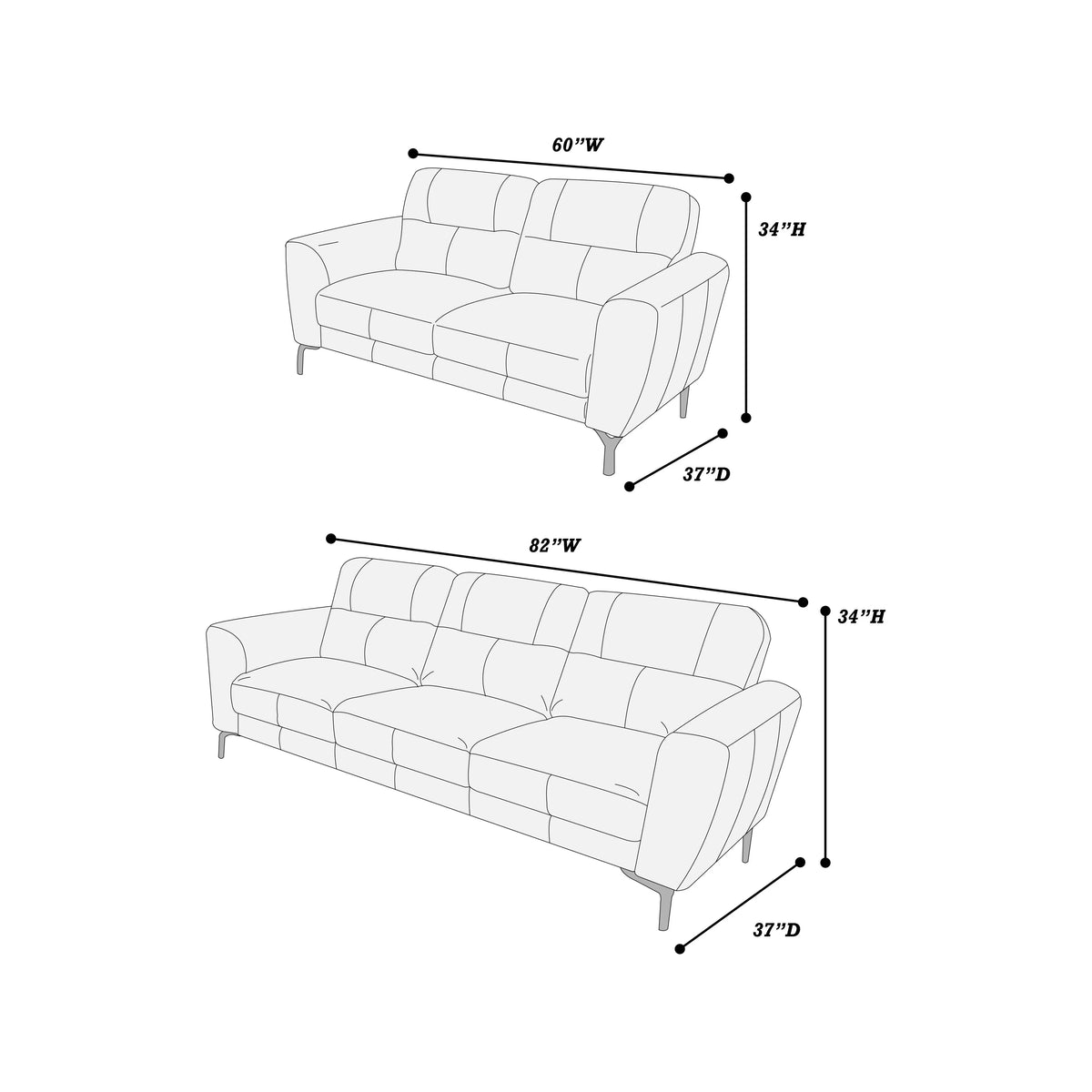 The Sterling Taupe Sofa Set – 2 Piece - view 4