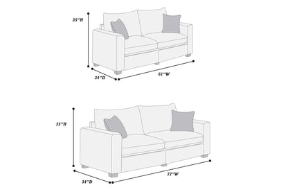 The Ashton Ridge Fog Sofa Set – 2 Piece - view 8