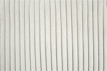 2-Piece Sofa & Loveseat Set – Ivory Corduroy with Throw Pillows F8428