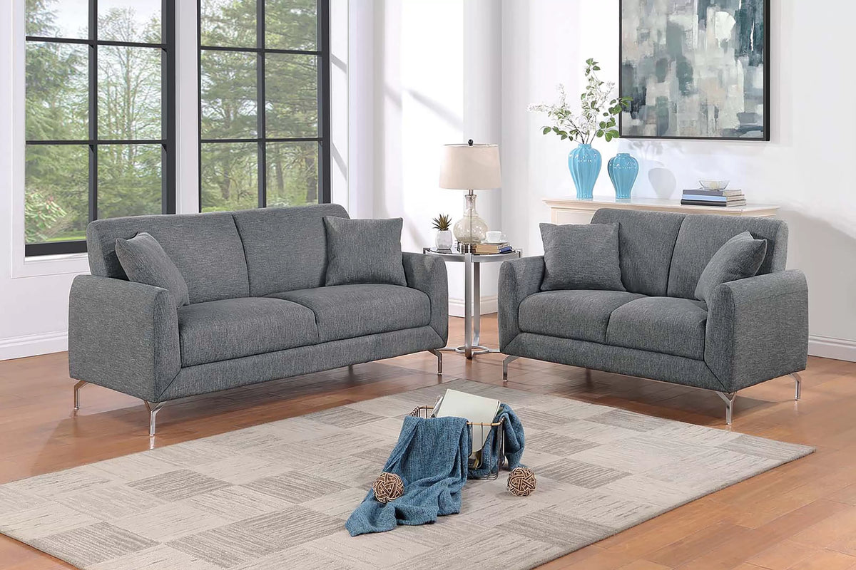 The Thatcher Dark Gray Sofa Set – 2 Piece
