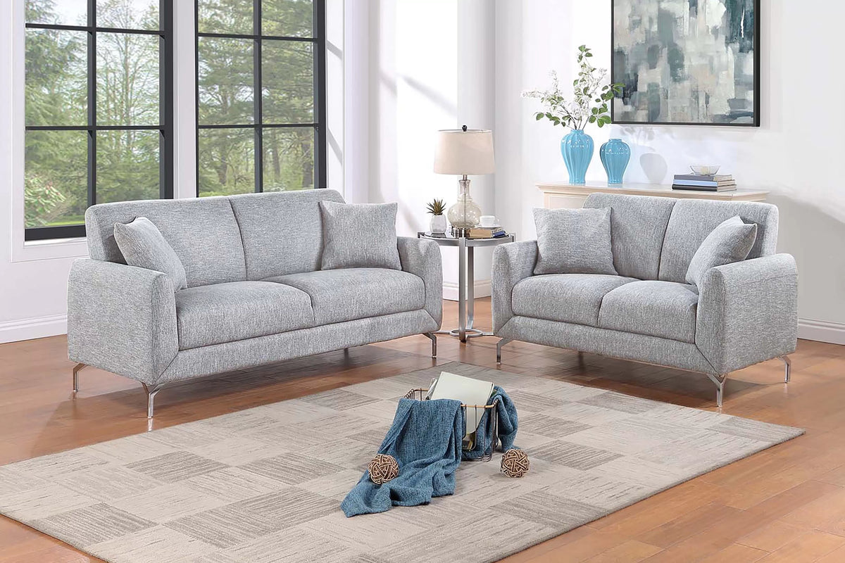 The Thatcher Light Gray Sofa Set – 2 Piece