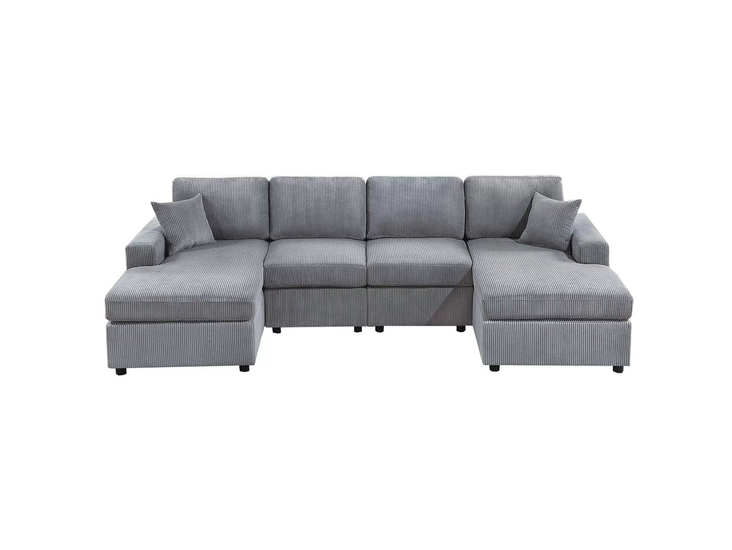 3-Piece Corduroy Sectional Sofa Set – Fog | F8450