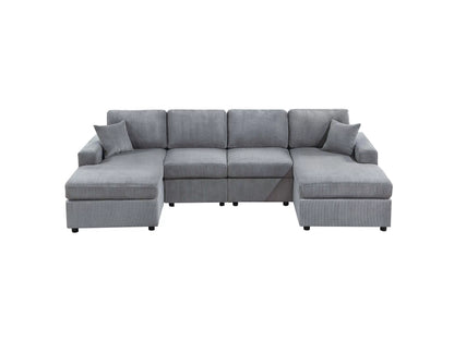 3-Piece Corduroy Sectional Sofa Set – Fog | F8450