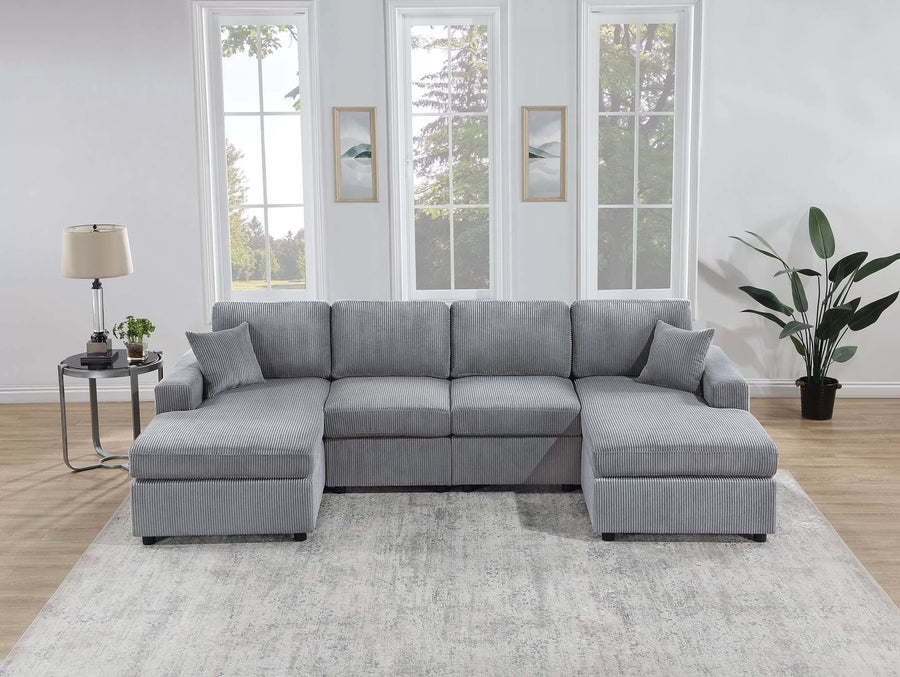 The Sierra Grand Gray Sectional – 3 Piece