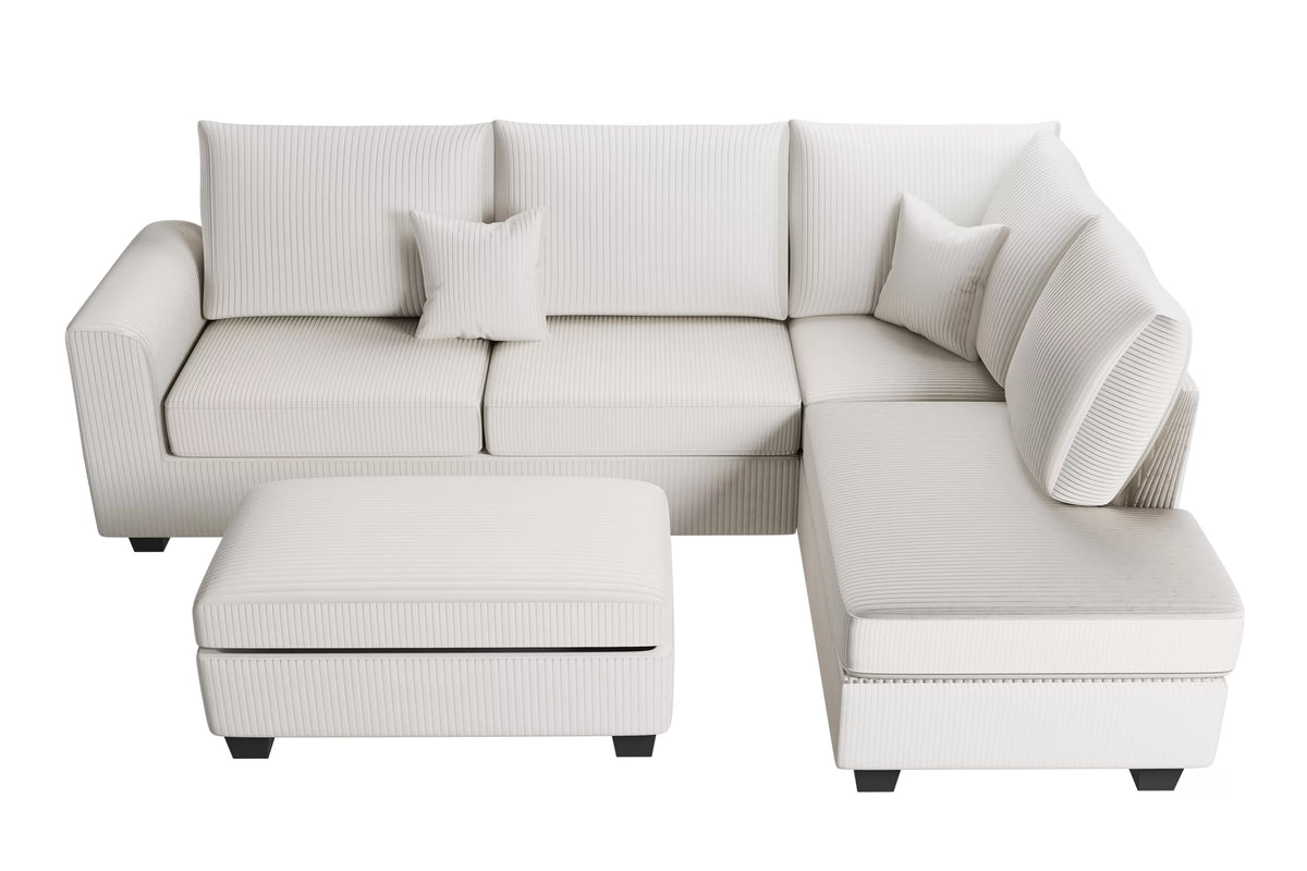 The Sutter Ivory Sectional – 3 Piece - view 2