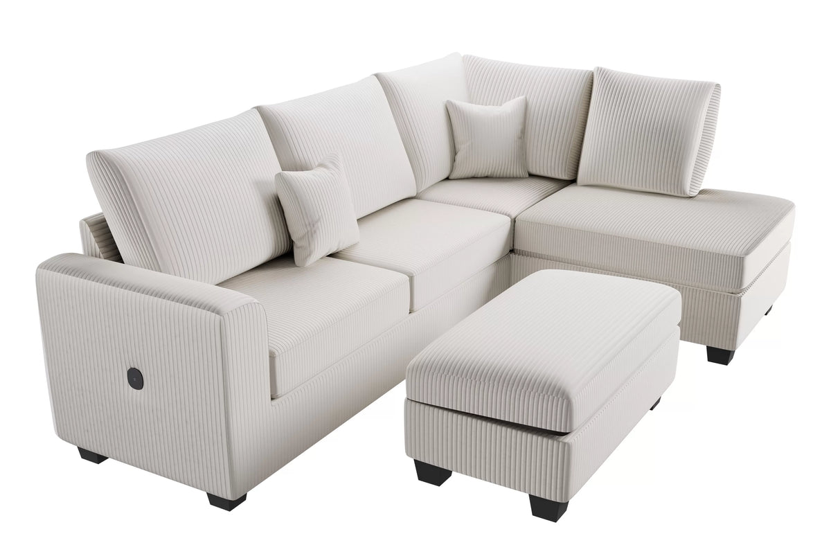 The Sutter Ivory Sectional – 3 Piece - view 3