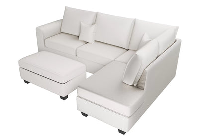 The Sutter Ivory Sectional – 3 Piece - view 4