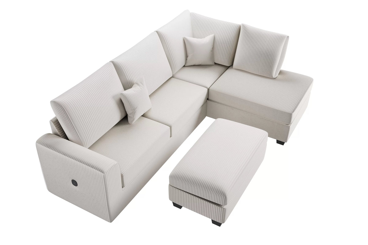 The Sutter Ivory Sectional – 3 Piece - view 5