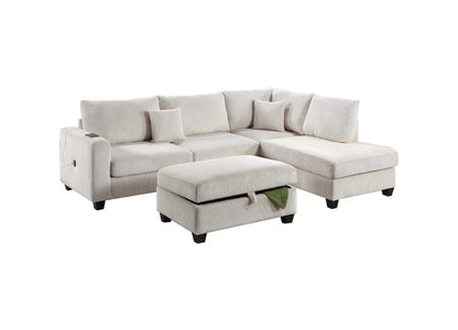 The Sutter Ivory Sectional – 3 Piece - view 6