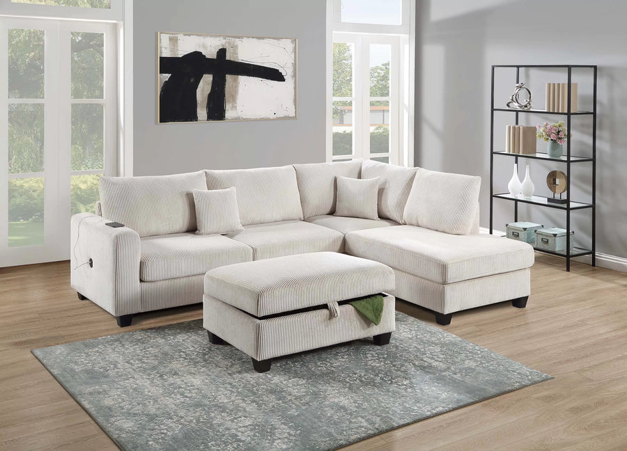 Seccional Sutter Marfil – 3 Piezas