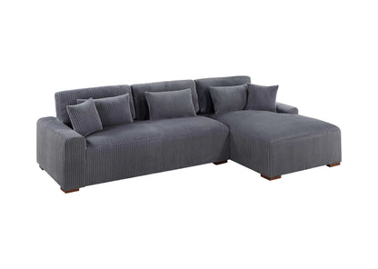 The Marston Dark Gray Corduroy Sectional – 2 Piece