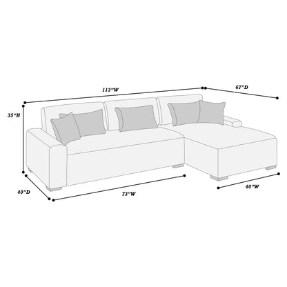 The Marston Dark Gray Corduroy Sectional – 2 Piece