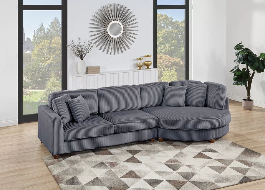 Seccional Ashland Oscuro Gris – 2 Piezas