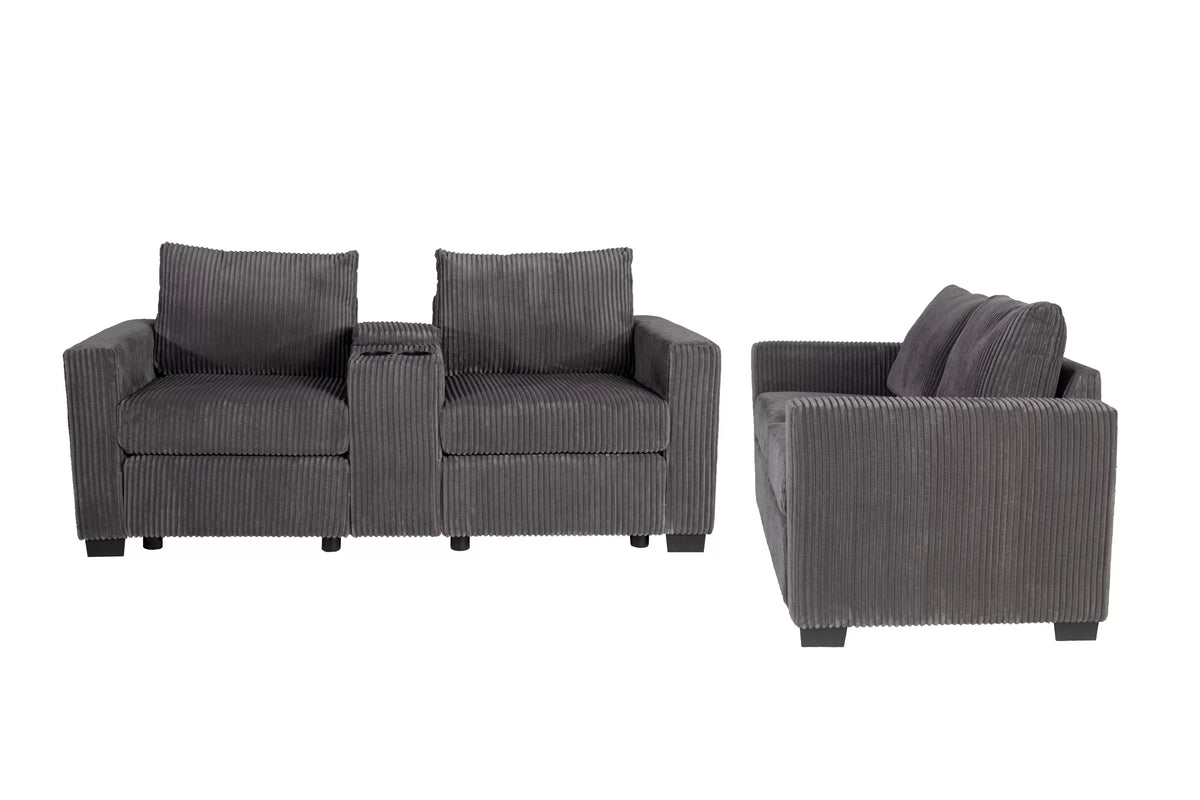 The Hollis Dark Gray Sofa Set – 2 Piece - view 3