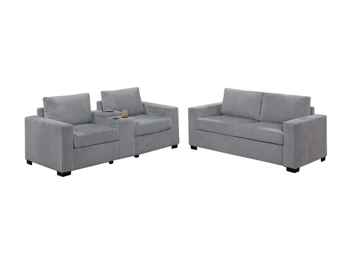 The Hollis Light Gray Sofa Set – 2 Piece - view 2