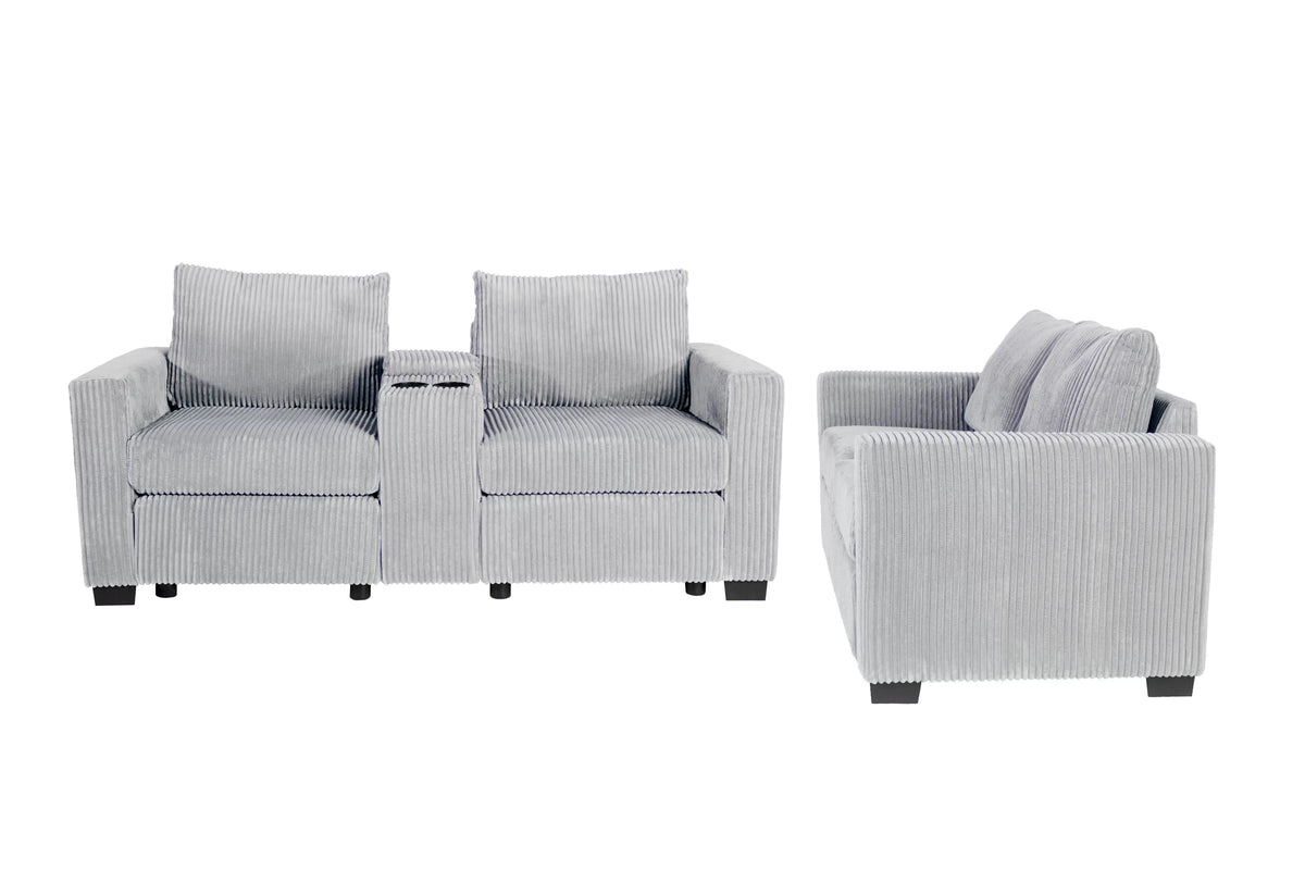 The Hollis Light Gray Sofa Set – 2 Piece - view 3