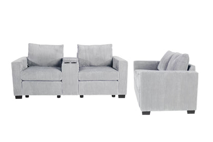 The Hollis Light Gray Sofa Set – 2 Piece - view 3