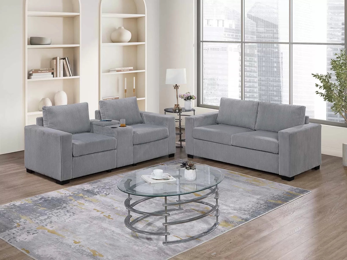 The Hollis Light Gray Sofa Set – 2 Piece