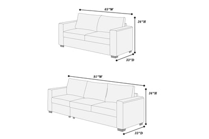 The Haven Dark Gray Sofa Set – 2 Piece