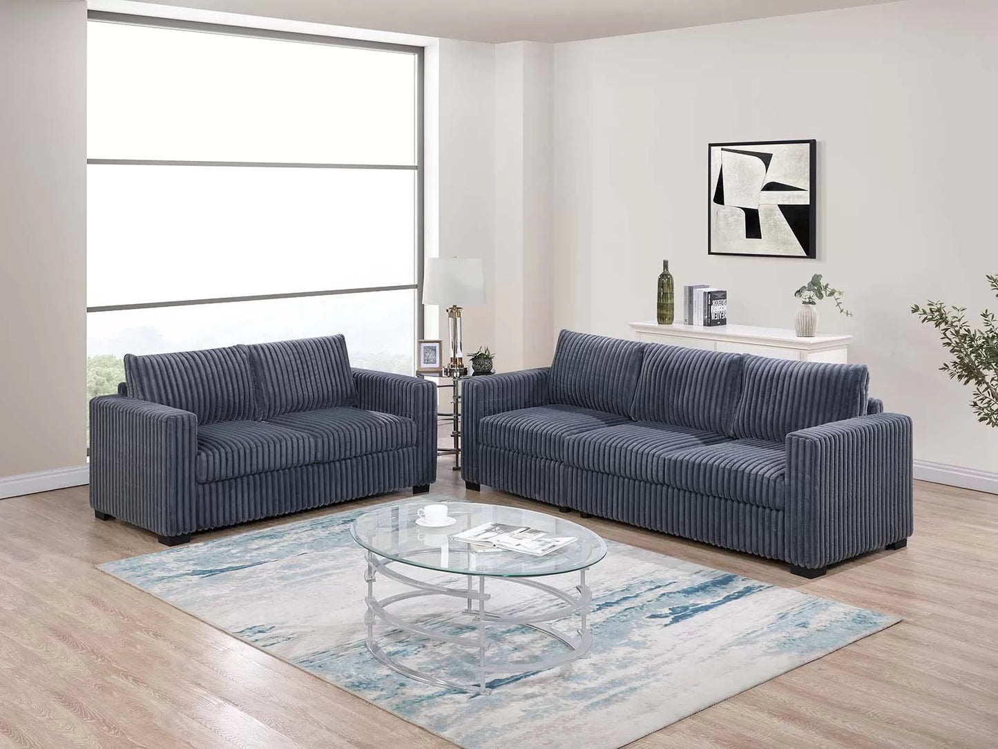 The Haven Dark Gray Sofa Set – 2 Piece