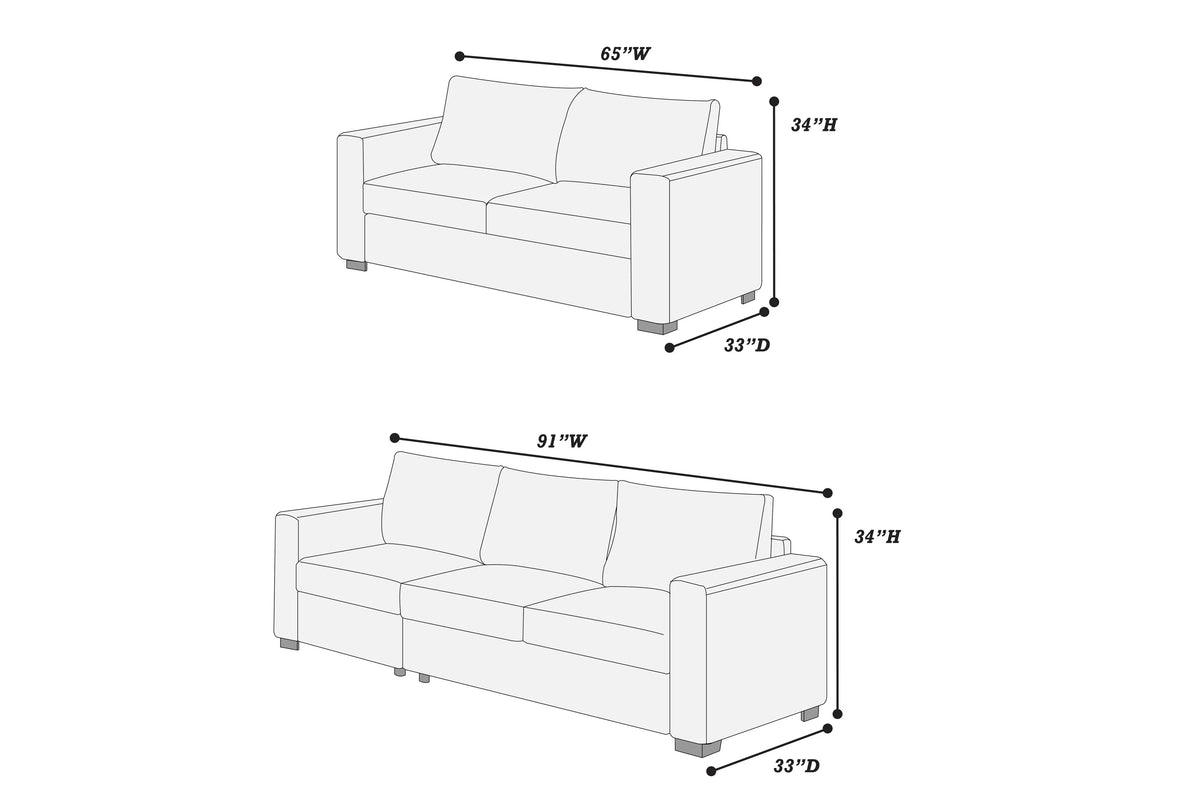 The Haven Milk Sofa Set – 2 Piece