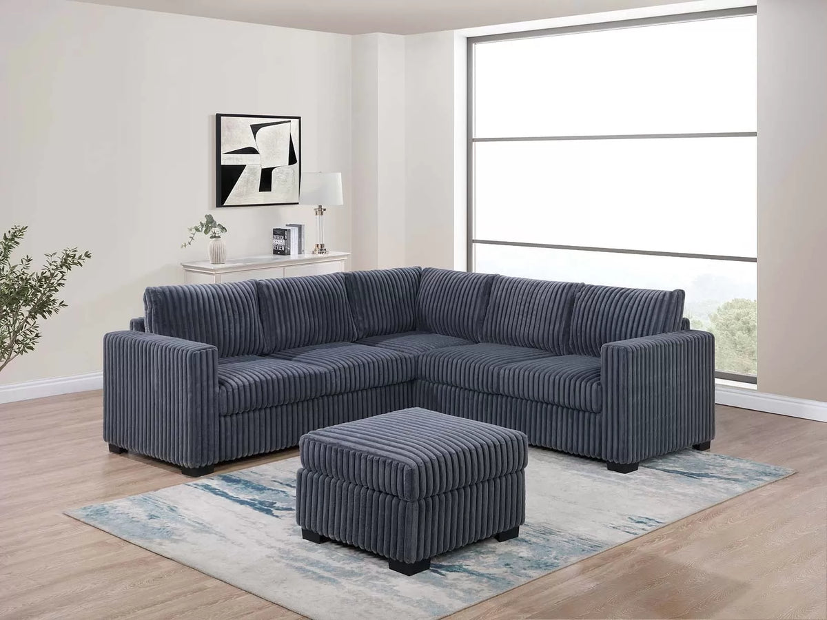 The Blackwood Dark Gray Sectional – 4 Piece