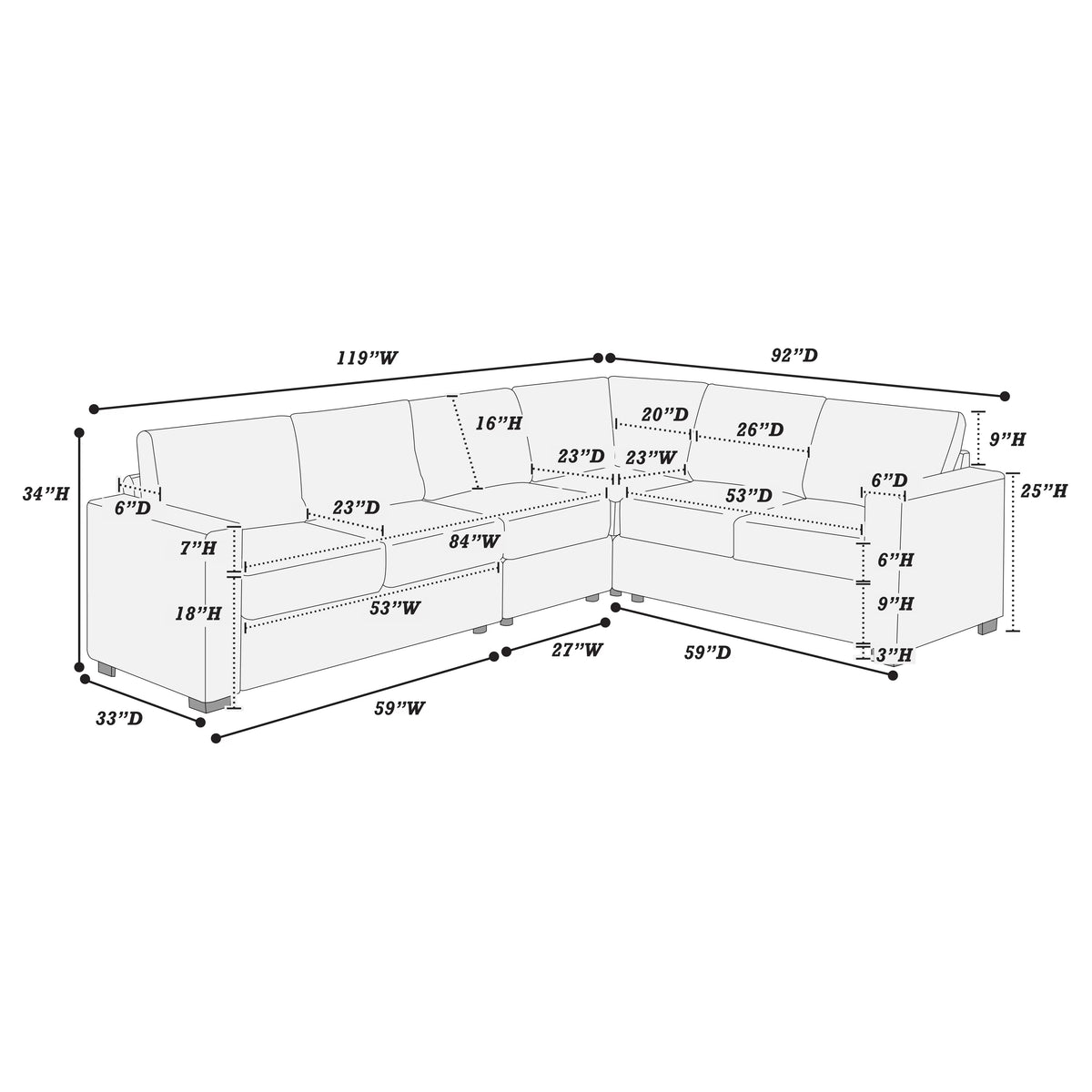 The Pemberton Milk Sectional – 4 Piece - view 4