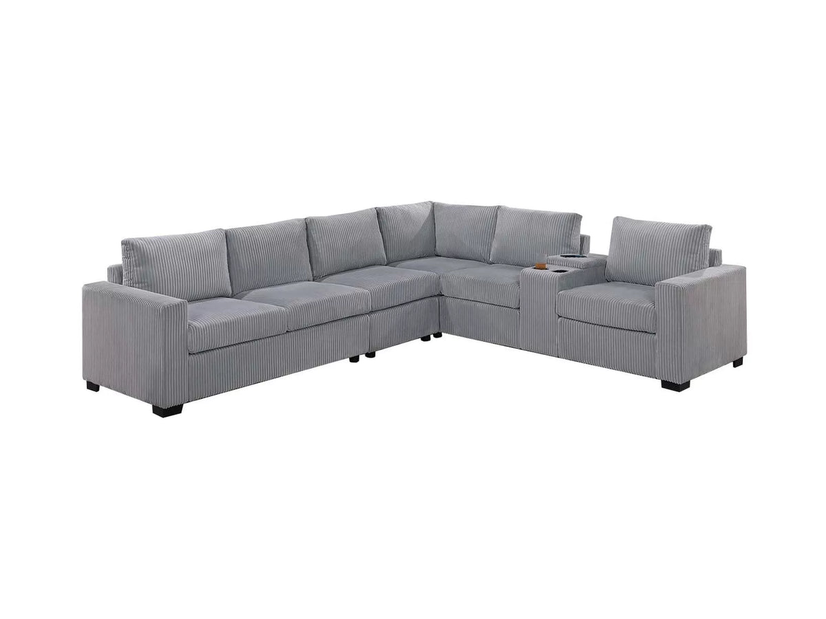 The Lockhart Light Gray Sectional – 4 Piece - view 2