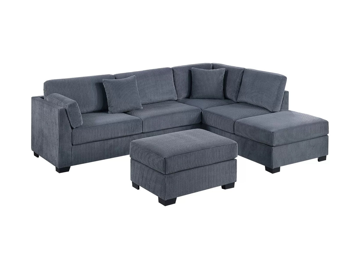 The Barrington Dark Gray Sectional – 3 Piece - view 2