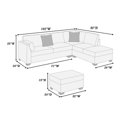 The Barrington Dark Gray Sectional – 3 Piece - view 3