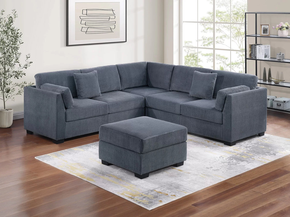 The Caldwell Dark Gray Sectional – 4 Piece