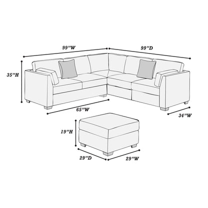 The Caldwell Beige Sectional – 4 Piece - view 3