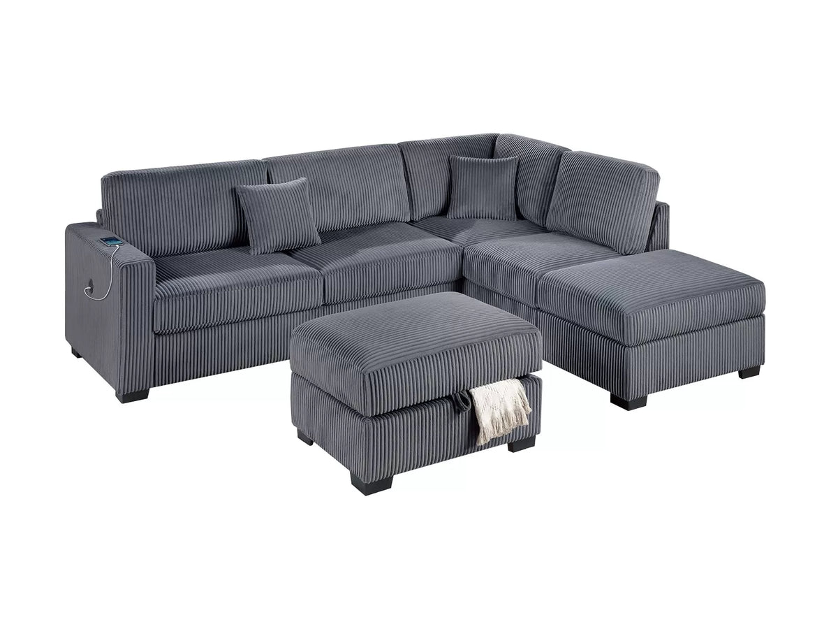 The Norwood Dark Gray Sectional – 3 Piece - view 2