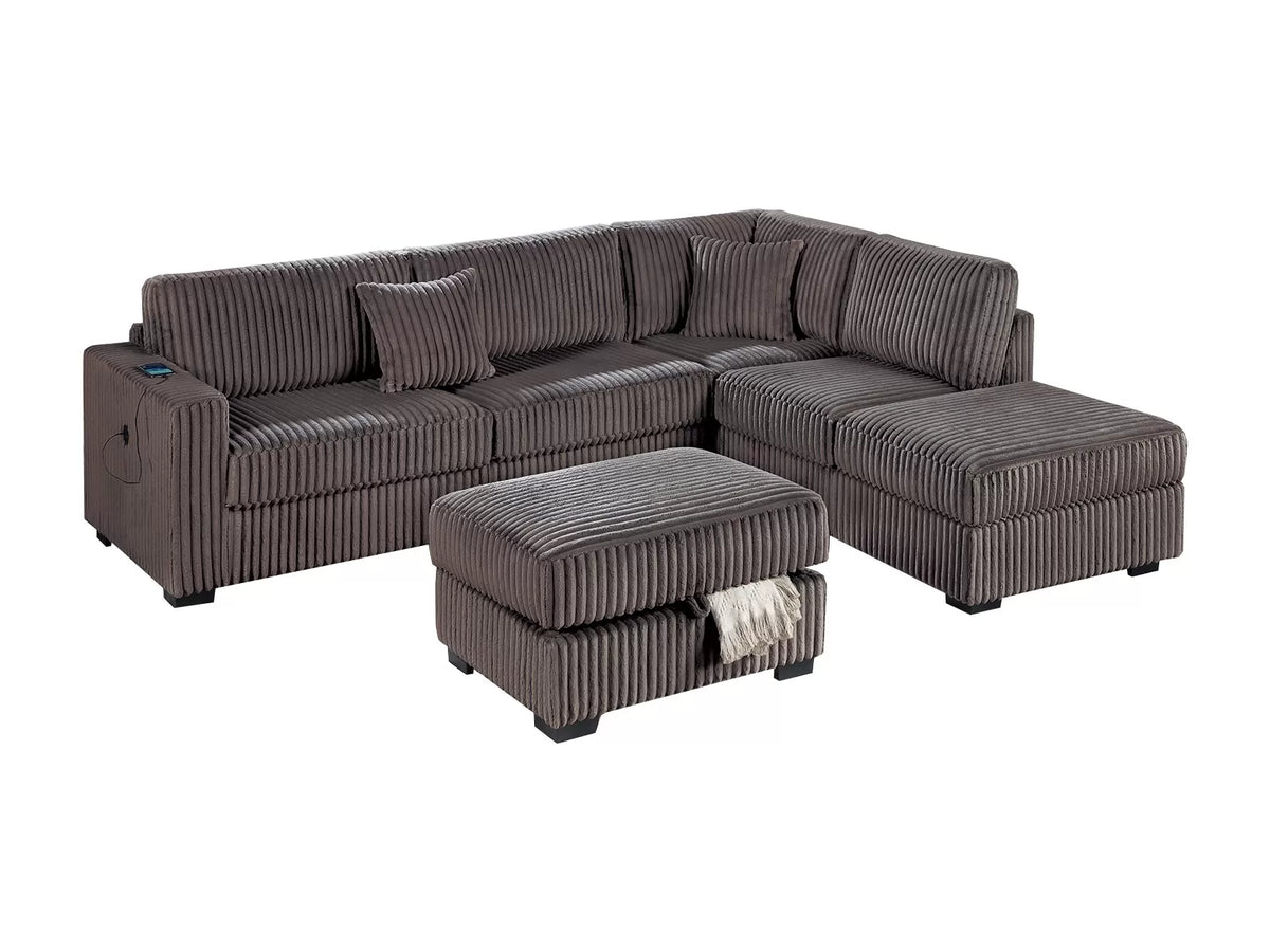 The Delano Chocolate Sectional – 3 Piece - view 2