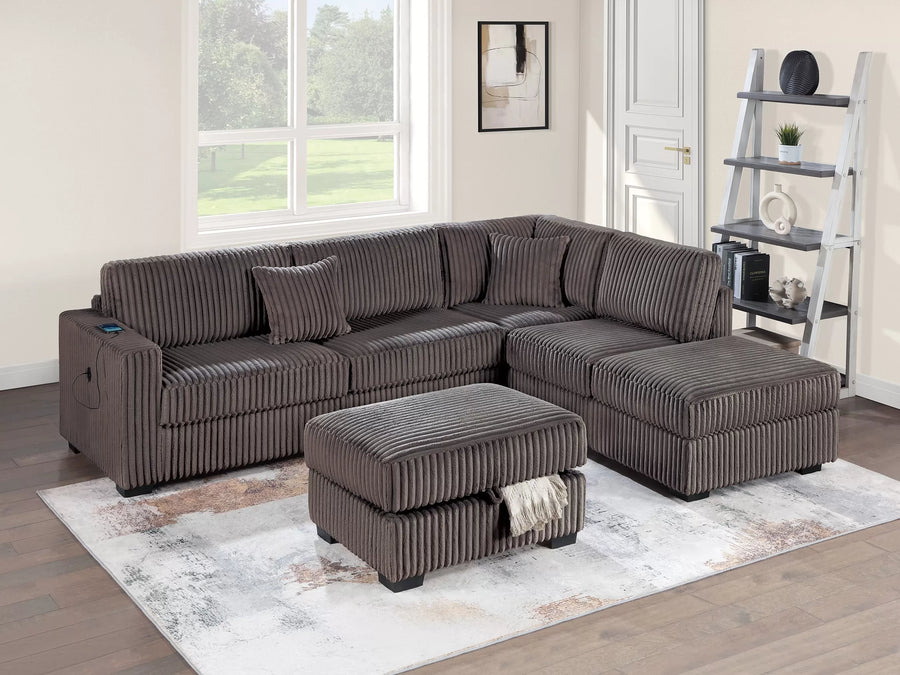 The Delano Chocolate Sectional – 3 Piece
