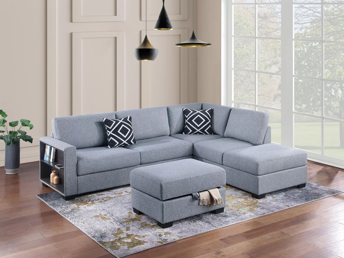 The Grayson Gray Sectional – 3 Piece