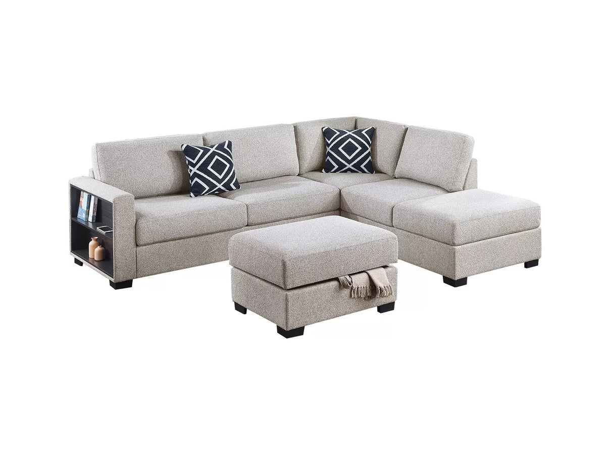 The Grayson Beige Sectional – 3 Piece - view 2