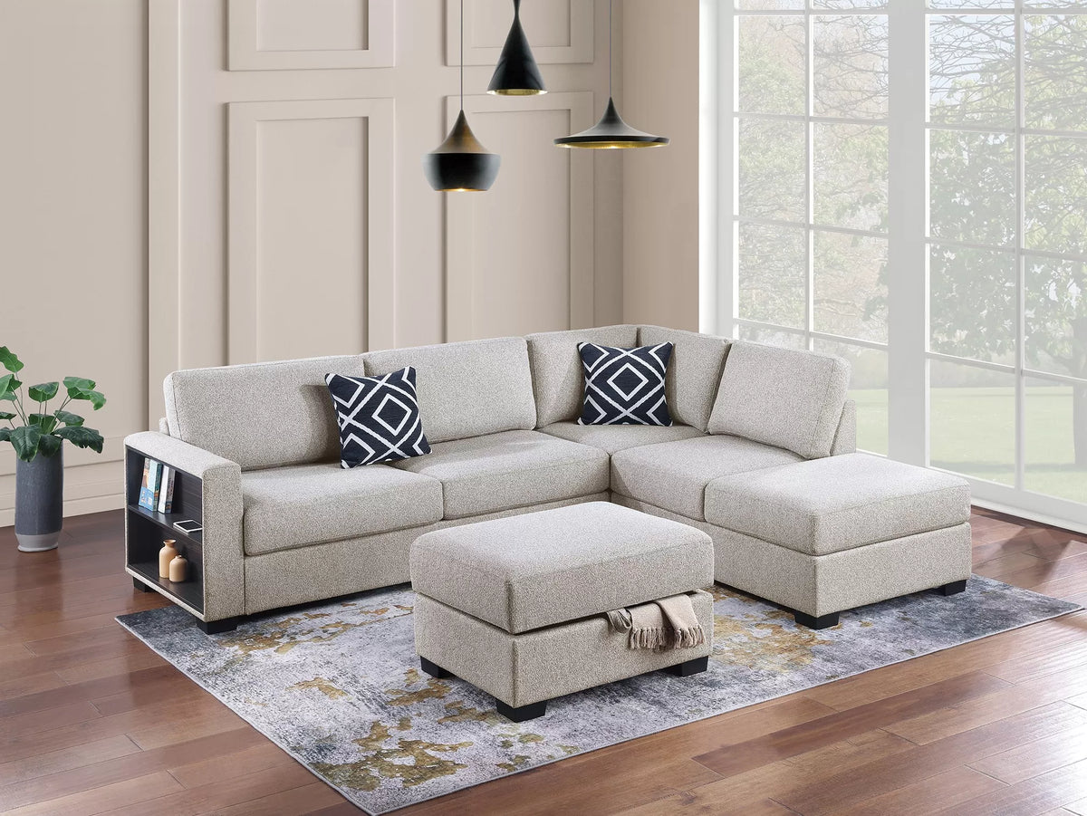 The Grayson Beige Sectional – 3 Piece