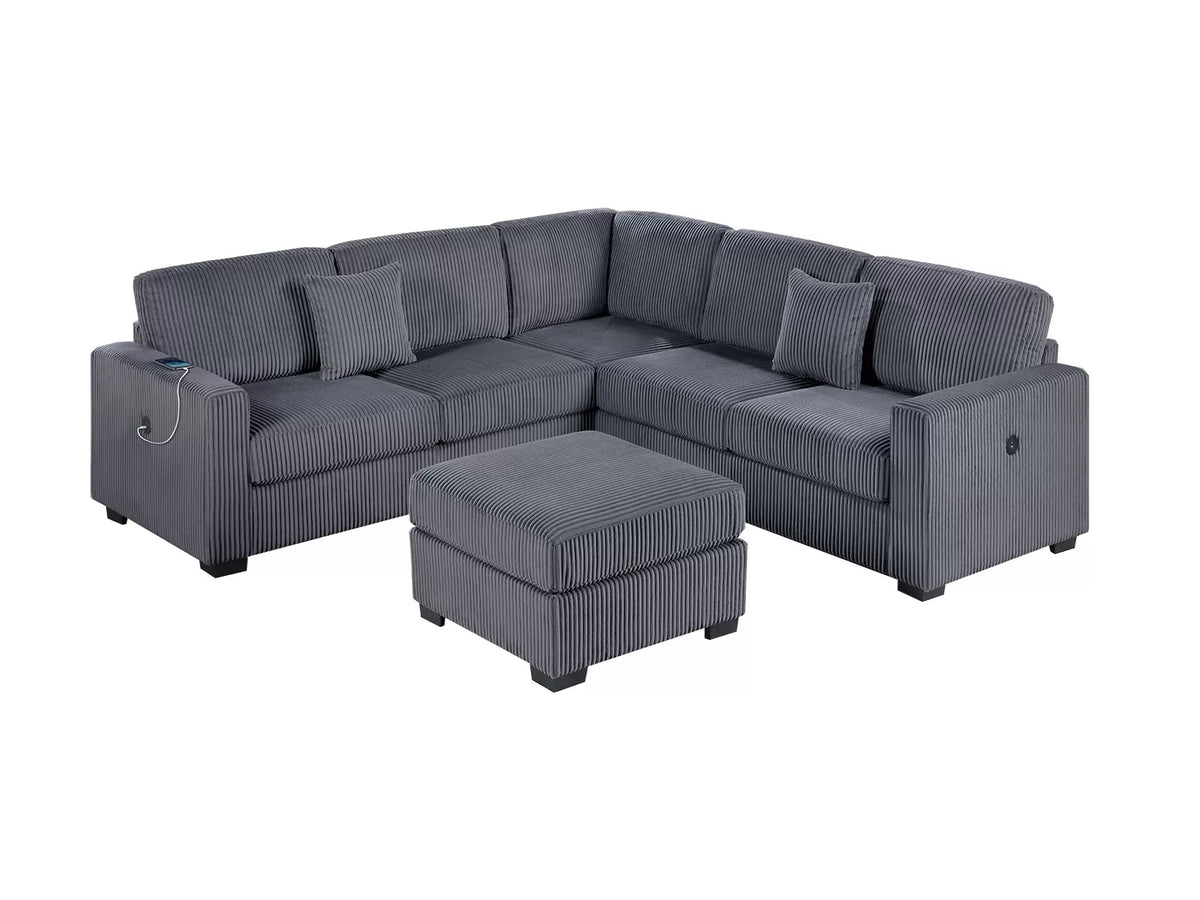 The Waverly Dark Gray Sectional – 4 Piece - view 2