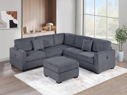 The Waverly Dark Gray Sectional – 4 Piece