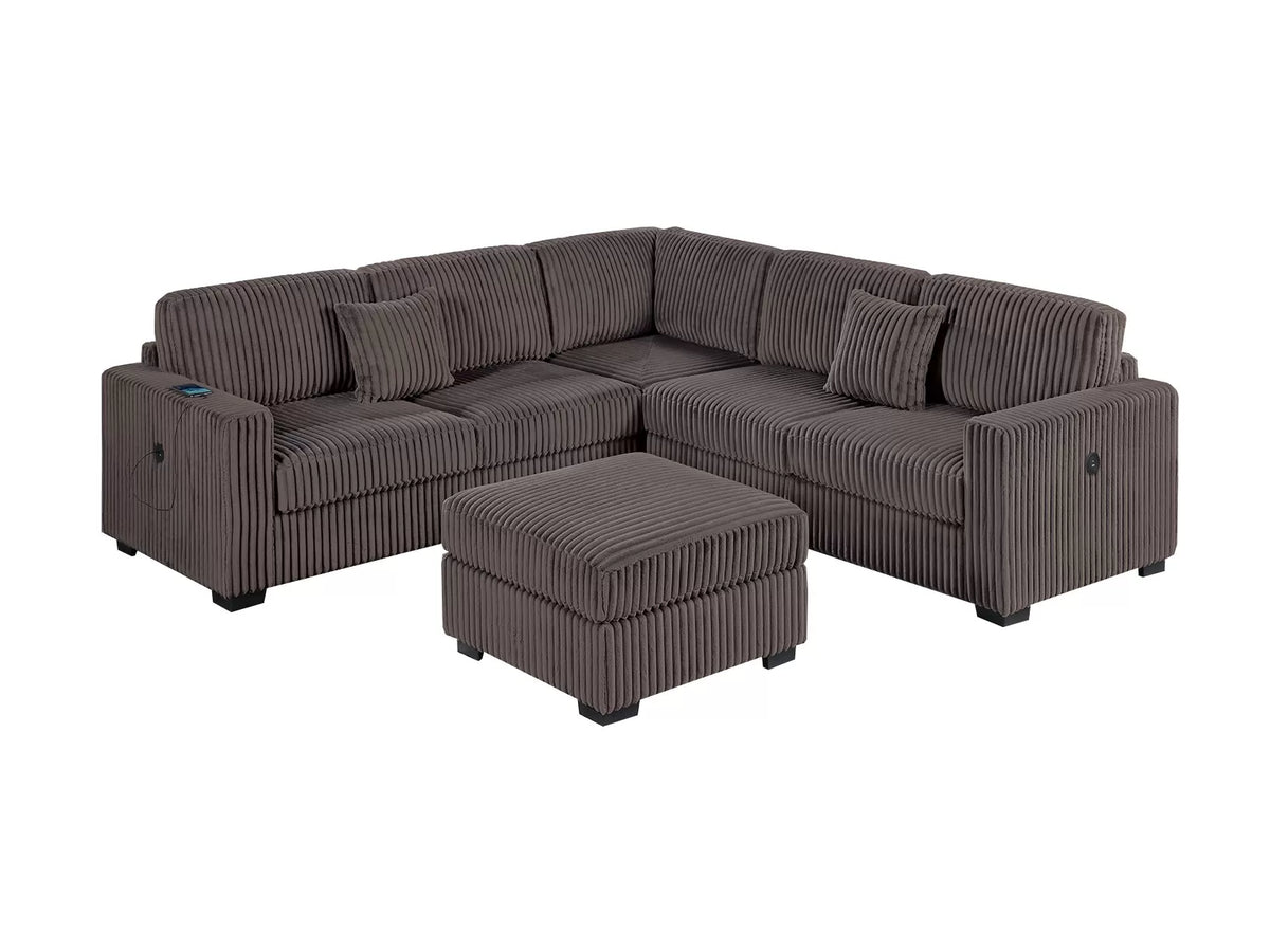 The Rosemont Chocolate Sectional – 4 Piece - view 2