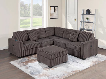The Rosemont Chocolate Sectional – 4 Piece