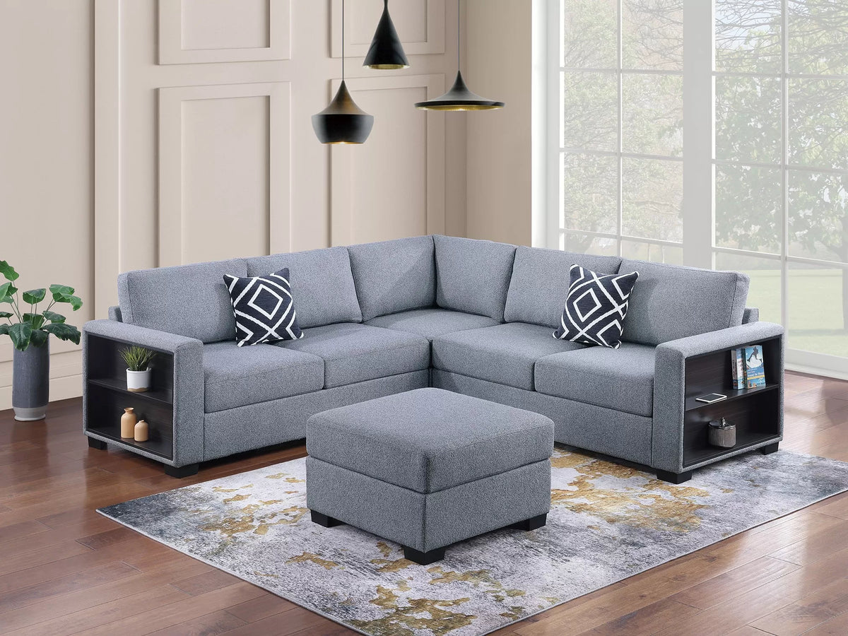 The Oakley Gray Sectional – 4 Piece